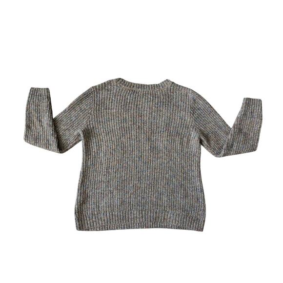 Christopher & Banks Chunky Knit Sweater L Brown Cotton Blend Rainbow Speckles - Picture 2 of 6